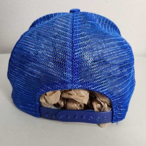 Vintage Pabst PBR Beer Blue and White Snapback Trucker Hat - Picture 4 of 9